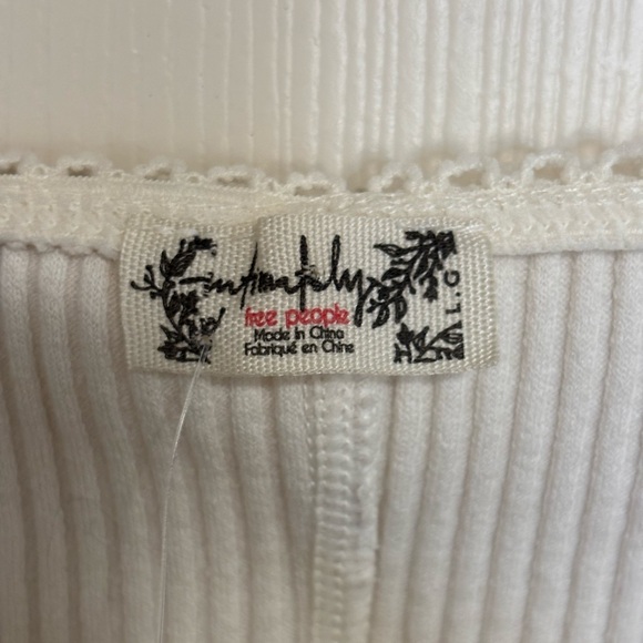 Free People Intimately Ivory Ribbed Button Front Top spring summer NWT basic - Picture 12 of 12